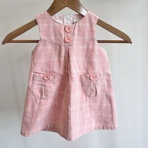 Pink Sarah Louise England Plaid Easter Spring Dress Baby Girl Size‎ 18 Months